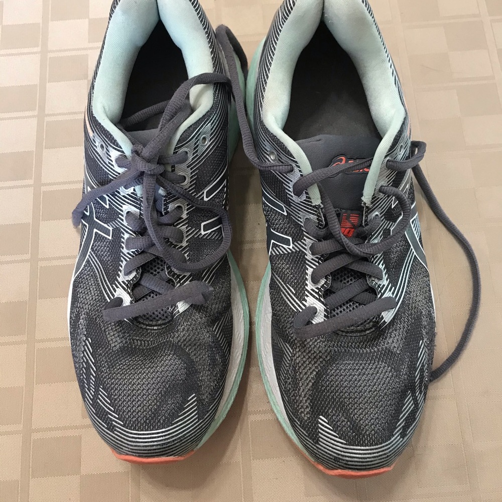Asics T750N Gel-Nimbus 19‎ Running Shoes Gray Blue